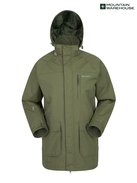 Mountain Warehouse Green Glacier II Extreme Mens Waterproof Long Jacket (R99587) | €54 - €63