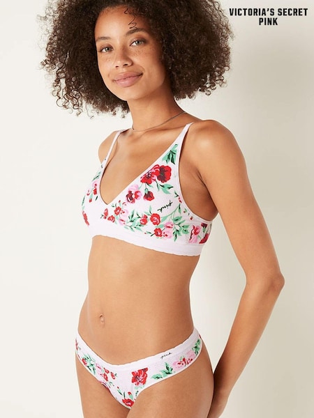 Victoria's Secret PINK Optic White Floral Seamless Lightly Lined Bra (RE4106) | €15.50