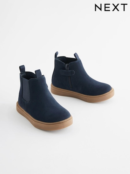 Bleu marine - Bottes Chelsea avec fermeture éclair (T00243) | € 11 - € 13