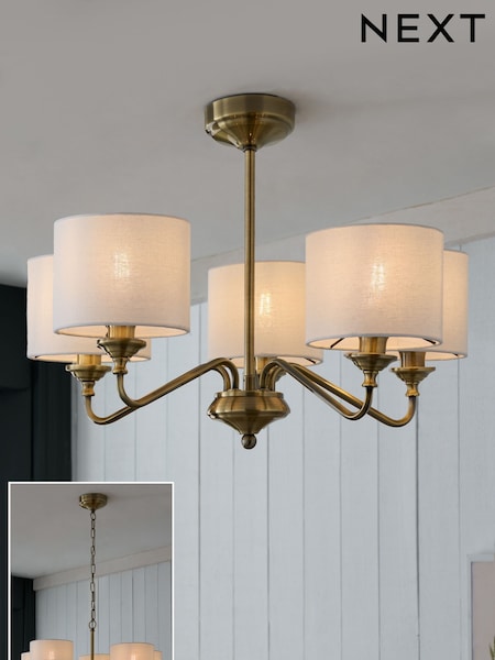 Brass Burford 5 Light Height Adjustable Light (T01202) | €179