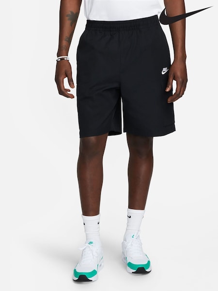 Negro - Nike 100% Cotton Club Fleece Cargo Shorts (T01887) | 64 €
