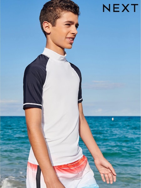 Blanc/Marine - Gilet anti-éclaboussures Sunsafe (1.5-16ans) (T02705) | € 6 - € 13