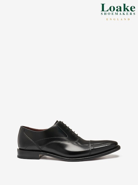 Loake Black Sharp Polished Leather Toe Cap Oxford Shoes (T02879) | €258