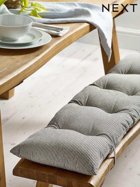 Charcoal Grey Bronx Stripe Bench Dining Bench and Seat Cushions (T03296) | €31 - €35