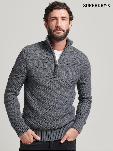 Superdry Grey Jacob Henley Jumper (T03740) | €38