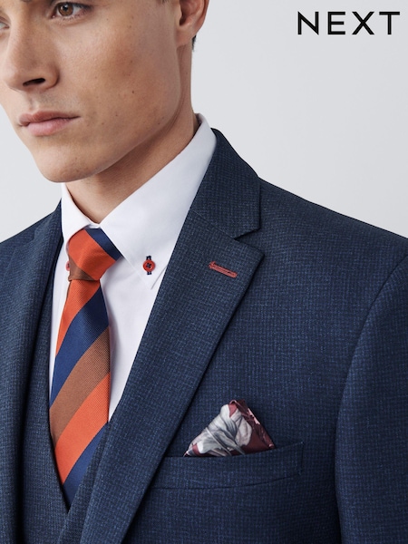 Navy Blue Slim Fit Puppytooth Design Suit Jacket (T06119) | LEI 567