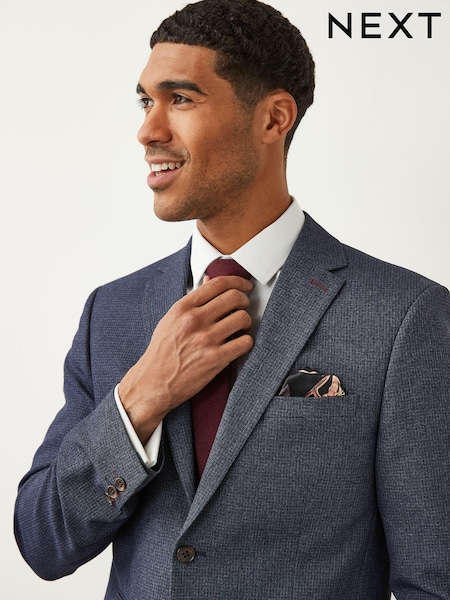 Light Blue Slim Fit Puppytooth Design Suit Jacket (T06122) | €95
