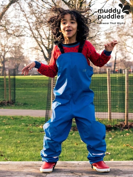 Muddy Puddles Blue Rainy Day Waterproof Dungarees (T06763) | R$ 355