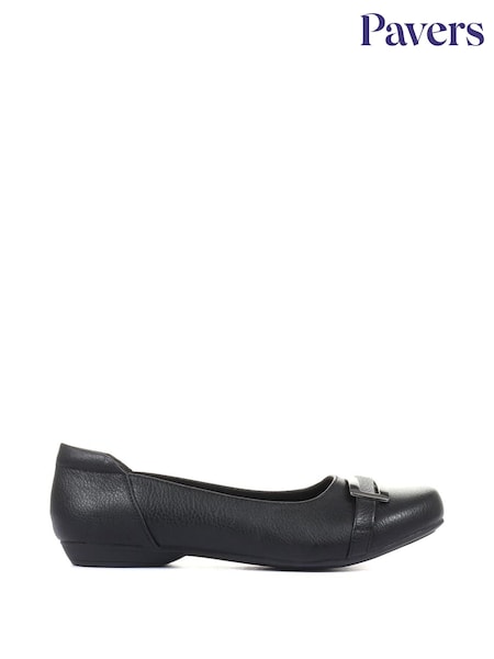 črna - Pavers Ladies Wide Fit Slip On Pumps (T06875) | € 39