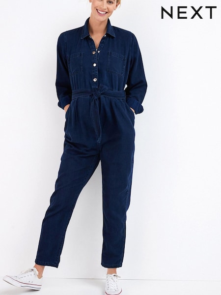 Dark Wash Denim Maternity/Nursing Button Denim Jumpsuit (T06945) | €23