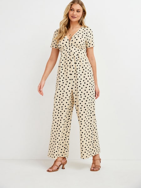 Cream Spot Maternity/Nursing Short Sleeve Jumpsuit (T06950) | €19.50