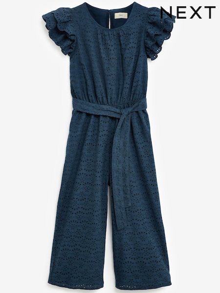 Navy Blue Broderie Jumpsuit (T08204) | €31