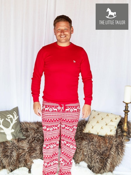 The Little Tailor Mens Reindeer Christmas Fair Isle Pattern Pyjamas (T09851) | €55
