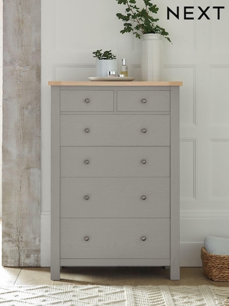 Dove Grey Malvern Paint Effect 6 Drawer Chest of Drawers (T10210) | €490