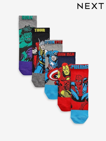 Pisani z motivom Avengers  - 5 Pack Cotton Rich Socks (T10599) | € 9 - € 11