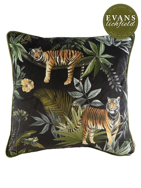 Evans Lichfield Jungle Tiger Velvet Polyester Filled Cushion (T11051) | 125 zł