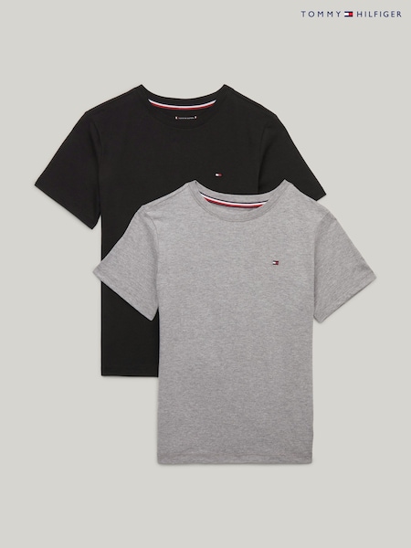 Tommy Hilfiger Grey Underwear Short Sleeve 100% Cotton T-Shirts 2 Pack (T11090) | 1,442 UAH