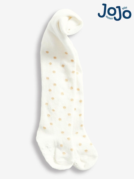 JoJo Maman Bébé Cream Spot Sparkle Tights (T11186) | €15
