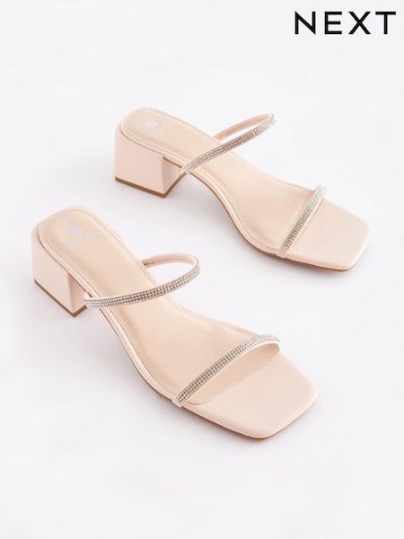 Nude, Creme - Forever Comfort® Two Band Block Heel Mules (T11236) | 10 €