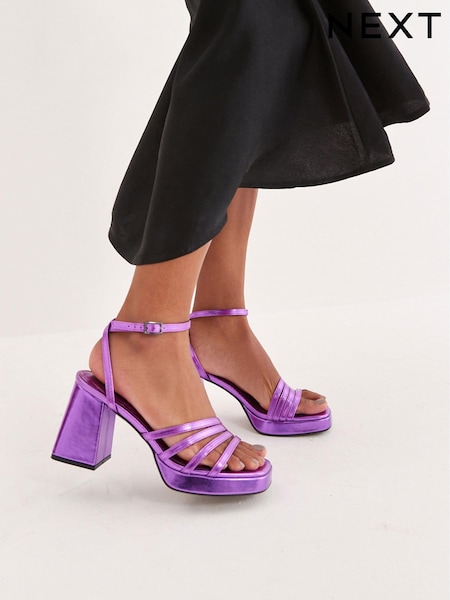 Purple Forever Comfort® Strappy Platform Heel Sandals (T11242) | €29