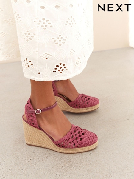 Pink Signature Macramé Wedge (T11244) | €20
