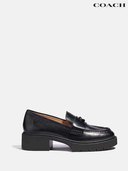 Musta - Coach Leah Suede Leather Loafers (T11358) | €354