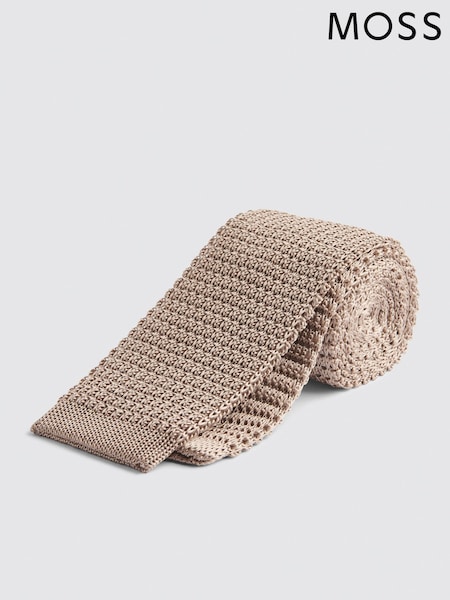 MOSS Natural Knitted Silk Tie (T11993) | €43