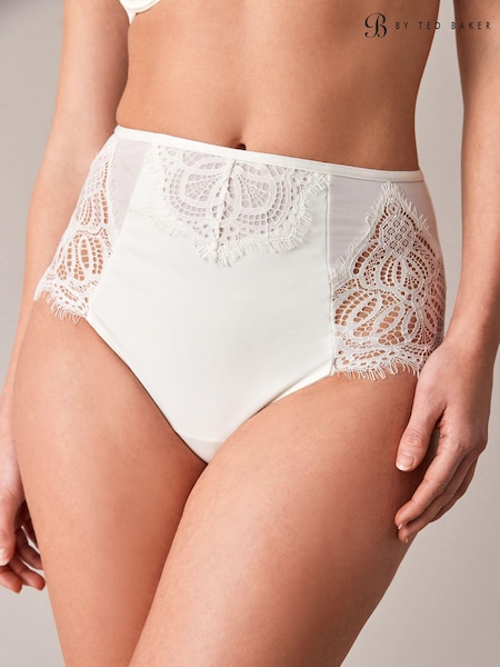 B by Ted Baker Ivory White Bridal Tummy Control High Waisted Knickers (T12030) | 83 LEI