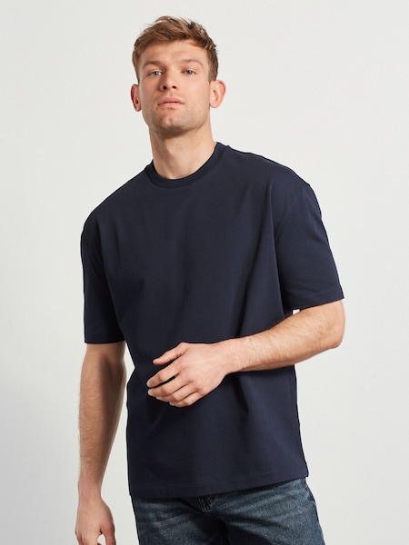 Navy Blue Relaxed Fit Heavyweight T-Shirt (T12415) | €18