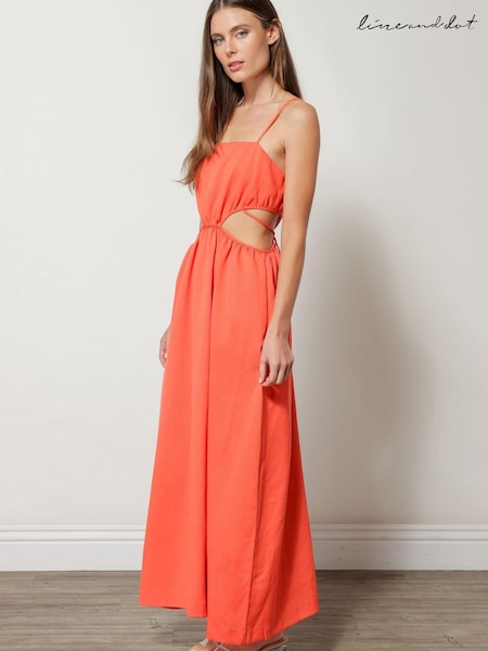 Line & Dot Tangerine Orange Skyler Maxi Dress (T12469) | €56