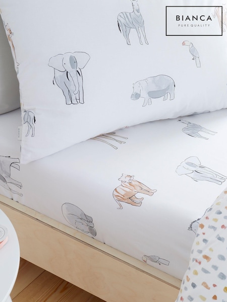Bianca Natural Zoo Animals 100% Cotton Fitted Sheet (T12827) | 54 QAR - 84 QAR