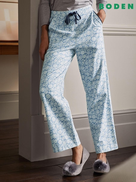 Boden Natural Chrome Vanessa Cosy 100% Cotton Pyjama Bottoms (T12955) | €54