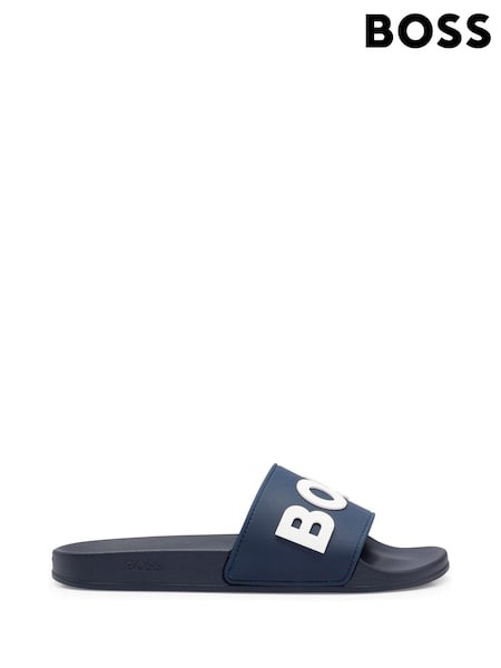 Albastru - BOSS Kirk Rubber Papuc/Glisor (T13957) | 283 LEI