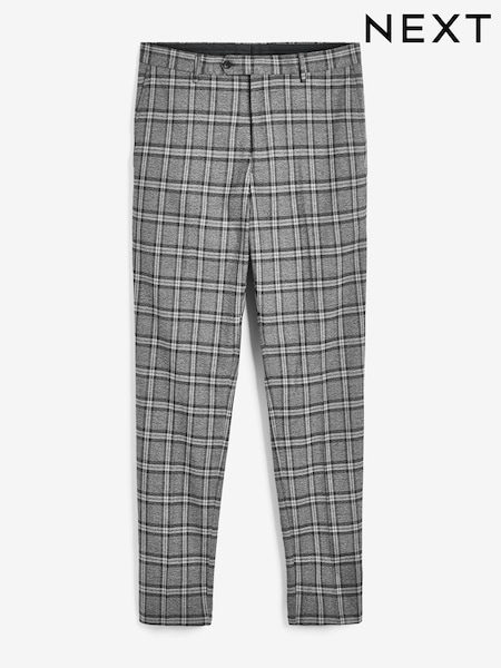 Grey Skinny Fit Check Suit: Trousers (T14619) | €14