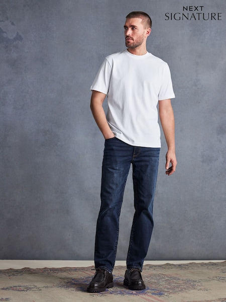Sininen tumma muste - Suora istuvuus - Signature Heavyweight Cotton Jeans (T14951) | €52