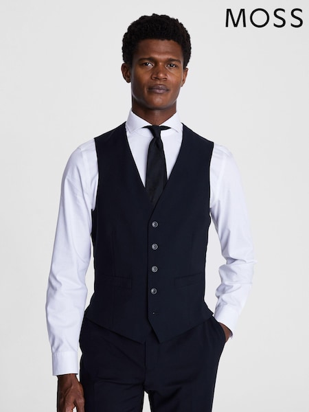 MOSS Black Tailored Fit Suit Waistcoat (T15234) | €157