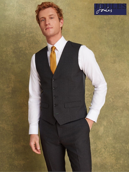 Joules Charcoal Grey Wool Slim Fit Suit Waistcoat (T15856) | €31