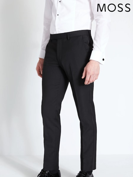 MOSS Black Regular Fit Dress Trousers (T16776) | 495 QAR