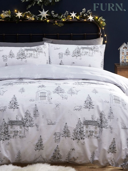 furn. Midwinter Toile Festive Reversible Christmas Duvet Cover and Pillowcase Set (T16997) | 23 € - 45 €