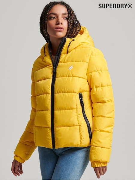 Superdry Yellow Hooded Spirit Sports Puffer Jacket (T18622) | €51