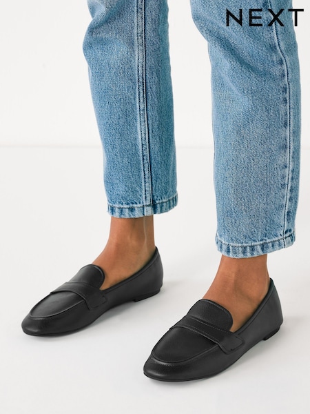 Black Regular/Wide Fit Forever Comfort® Slim Sole Loafers (T19440) | €17