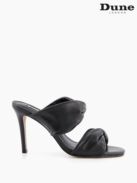 Dune London Black Mettle Double Twist Strap Sandals (T19830) | €60