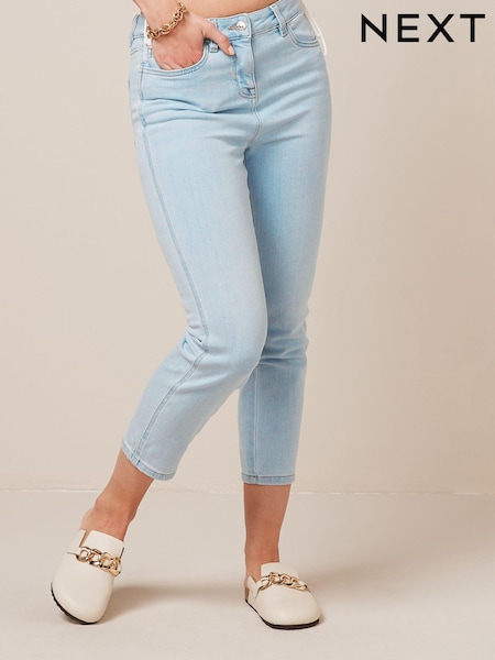 Blau gebleicht - Cropped Slim Jeans (T22044) | 7 €