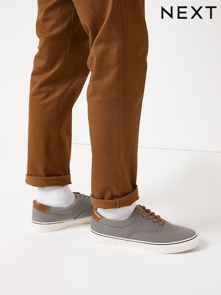 Grey Regular Fit Classic Canvas Pumps (T22458) | €20