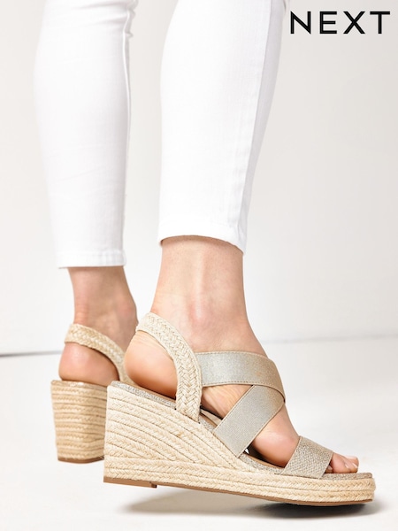 Rdeče zlato - Forever Comfort® Elasticated Cross-Over Espadrille Wedges (T23932) | € 20