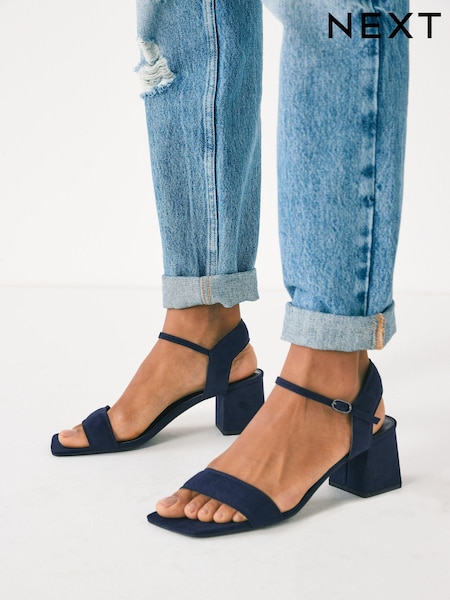 Темно-синий - Forever Comfort® Simple Block Heel Sandals (T23968) | €9