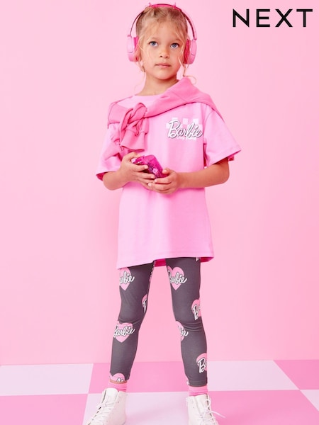 Pink/Grey Barbie License T-Shirt And Leggings Set (3-16yrs) (T24910) | €13 - €16