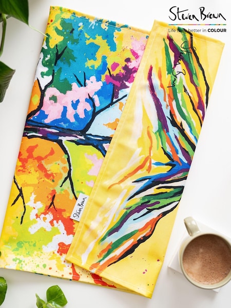 Steven Brown Art Yellow Tree of Life Tea Towel (T24955) | €20