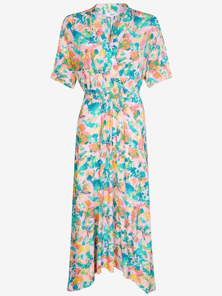 Suncoo Liberty Pink/Green Tie Dye Print Wrap Dress (T25248) | €66