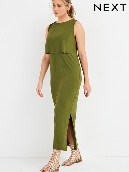 Khakigrün - Maxikleid (Stillen/Umstandsmode) (T25403) | 20 €